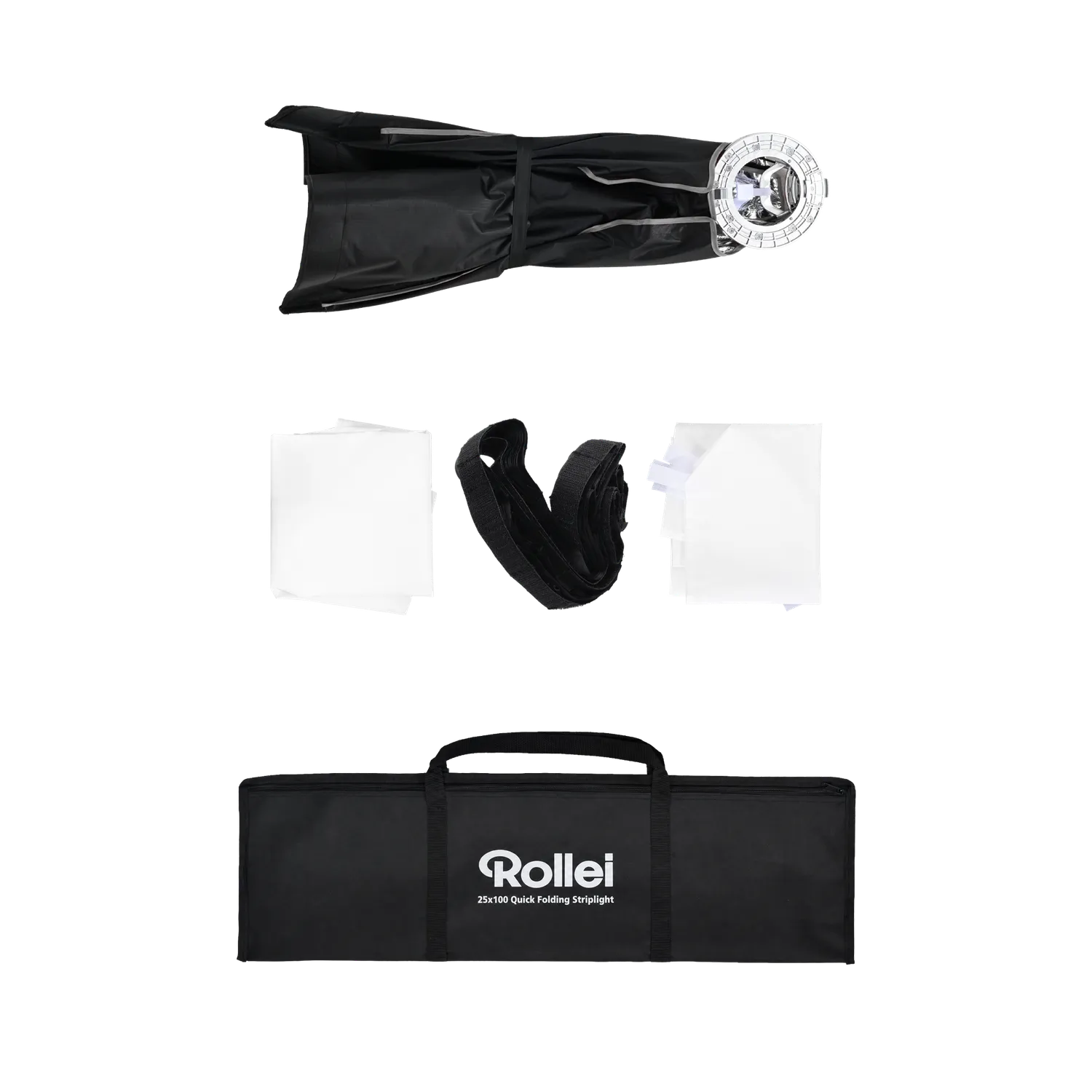 Rollei softbox strip 25x100 cm quick release con griglia