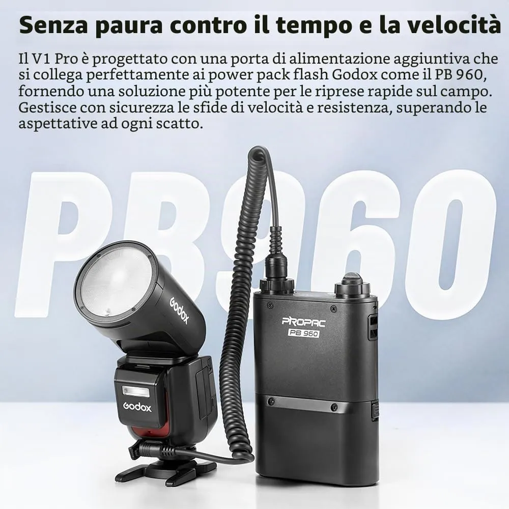 Godox V1Pro C flash testa rotonda per Canon 76Ws