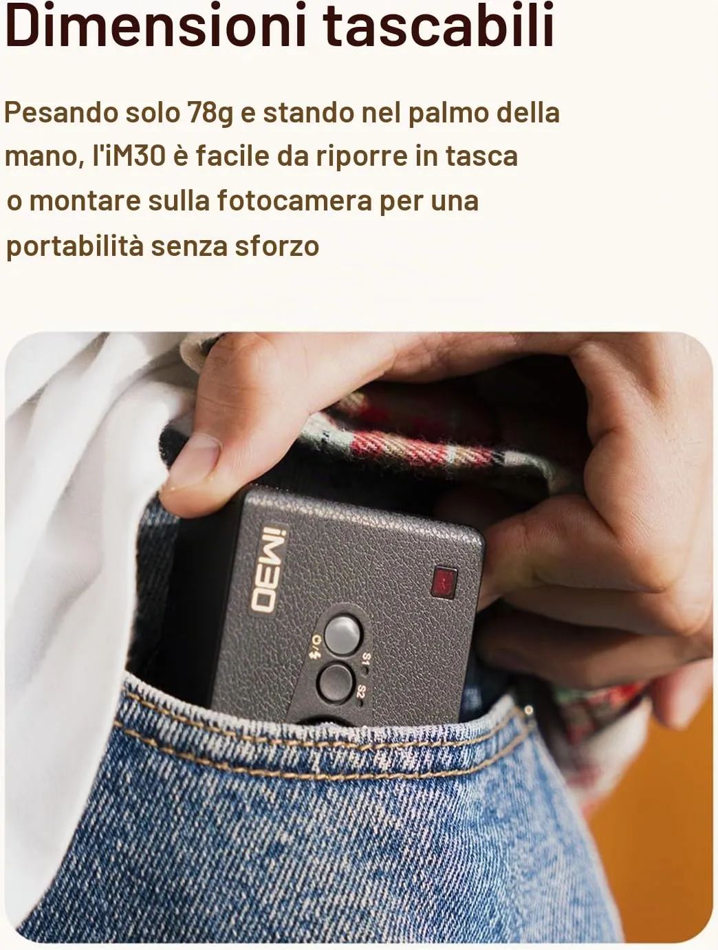 Godox iM30 mini flash manuale GN15 78g