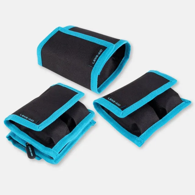 Lens-Aid Borsa 4 batterie fotocamera con zip schede