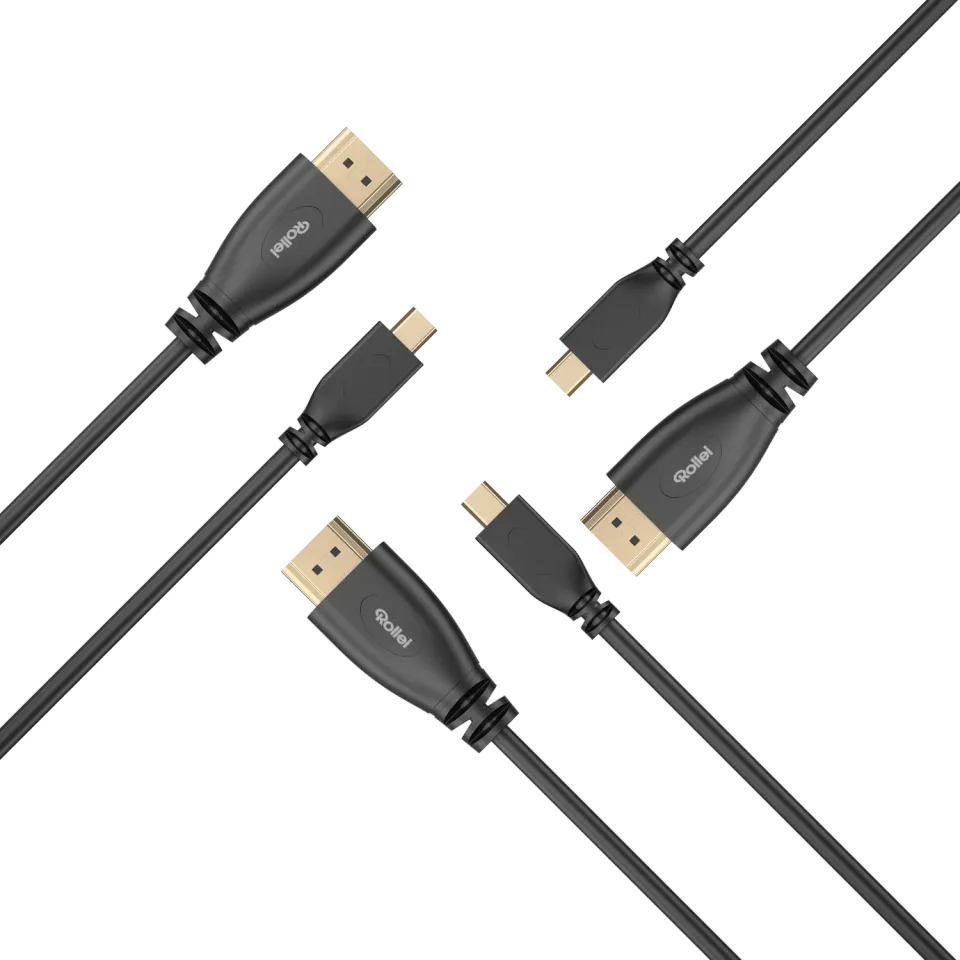 Rollei cavo Micro HDMI-HDMI 1.8m 4K set 3 pezzi PVC