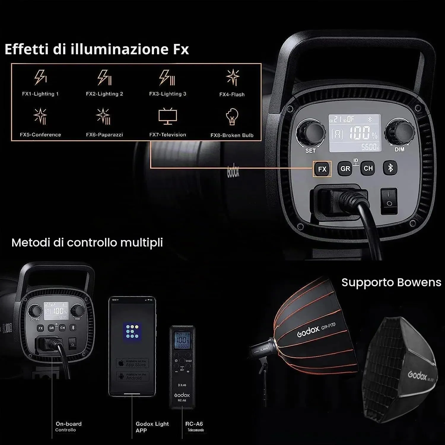 Godox SL60IID luce video LED 70W 5600K