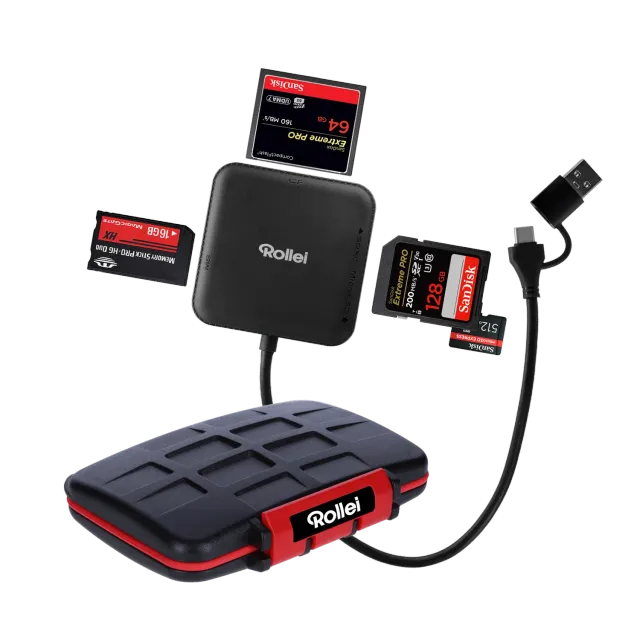 Rollei Lettore Schede 4-in-1 USB 3.0 con custodia