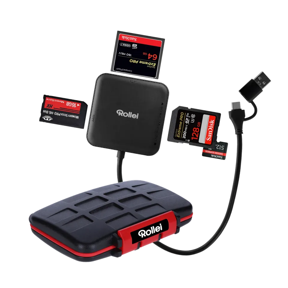 Rollei Lettore Schede 4-in-1 USB 3.0 con custodia