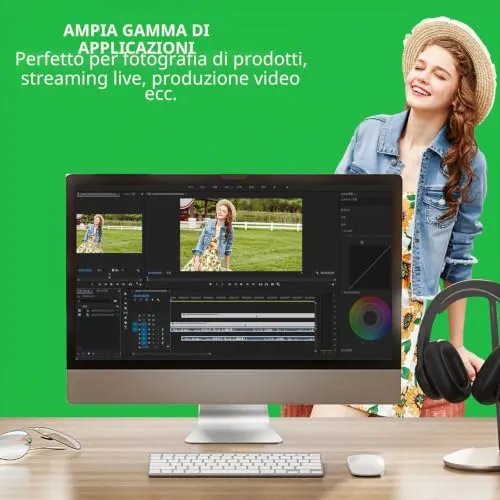 Yanuoda fondale green screen 3x3 m verde chromakey