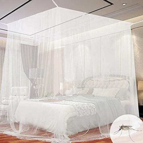 FGen Zanzariera Letto Quadrata Bianca 200x200x180 cm