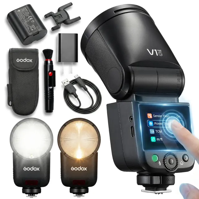 Godox V1 MID S flash TTL per Sony nero 55Ws