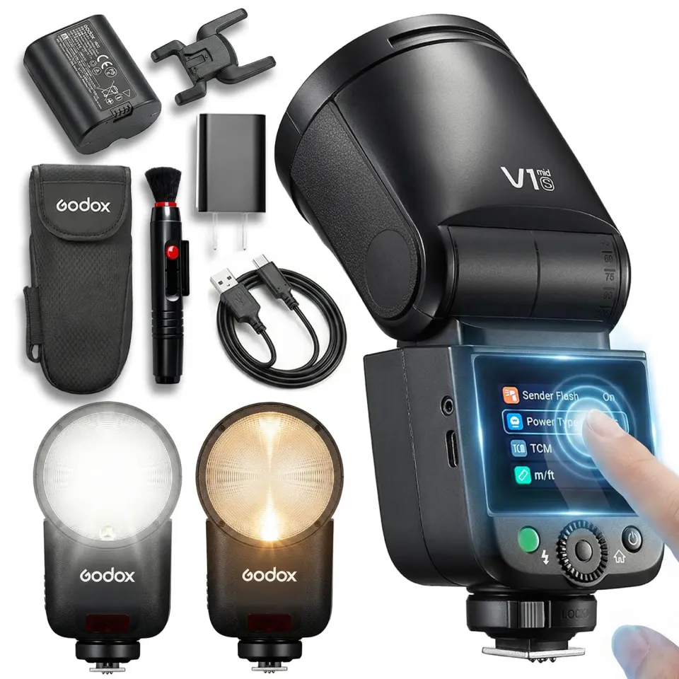 Godox V1 MID S flash TTL per Sony nero 55Ws