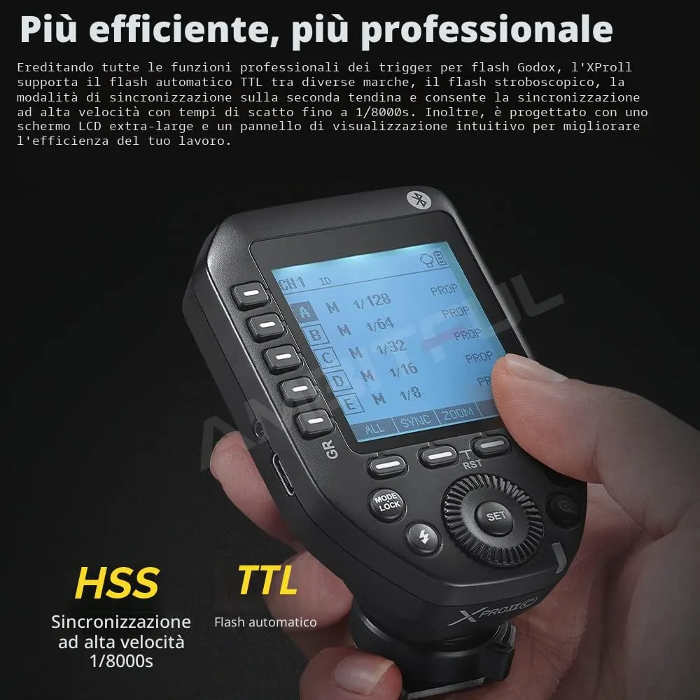 Godox XproII-F radiocomando flash TTL Fuji HSS 1/8000s