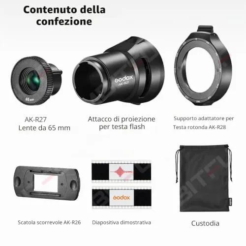 Godox AK-R21 Proiettore Ottico Flash con Obiettivo 65mm
