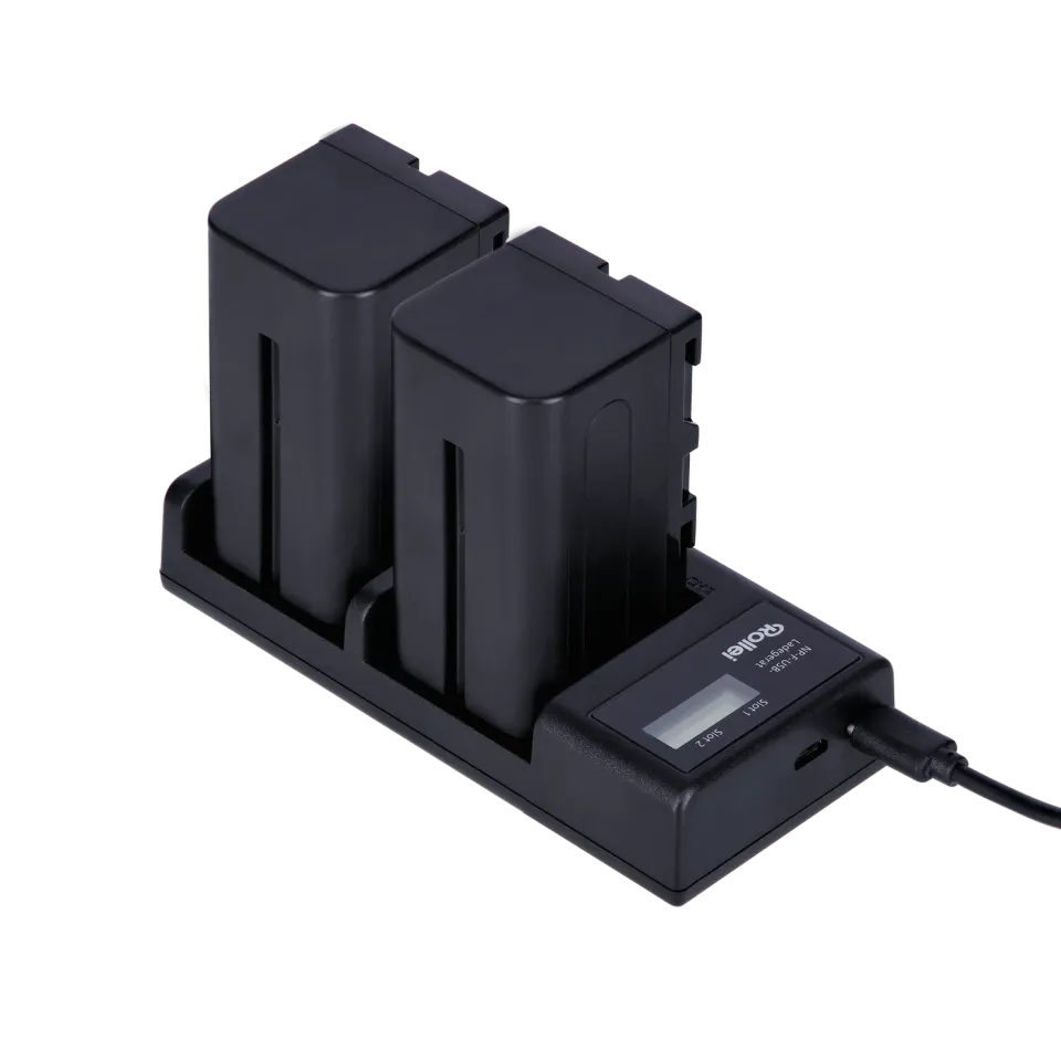Rollei NP-F kit caricabatterie + 2 batterie USB-C