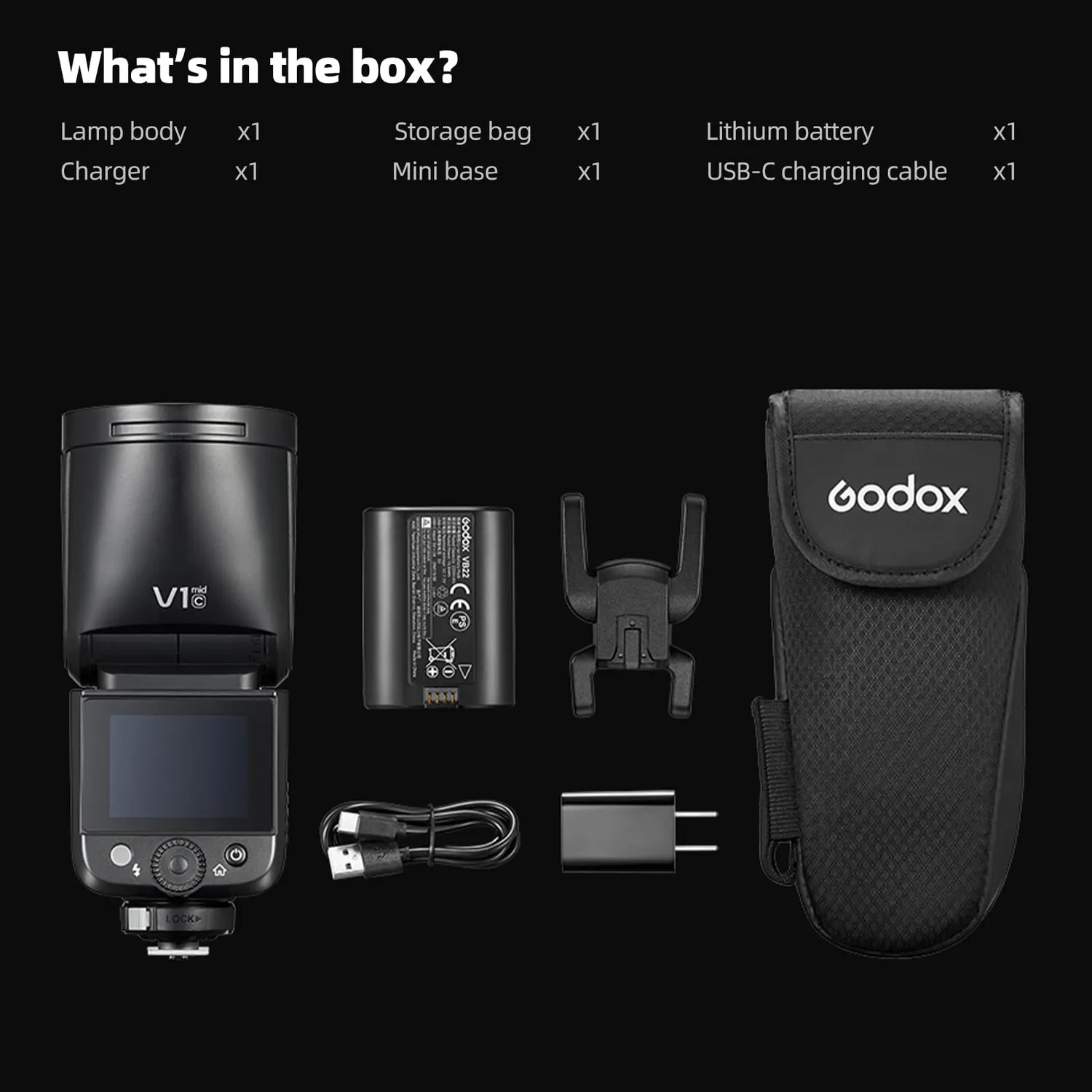 Godox V1 MID F flash testa rotonda per Fujifilm TTL