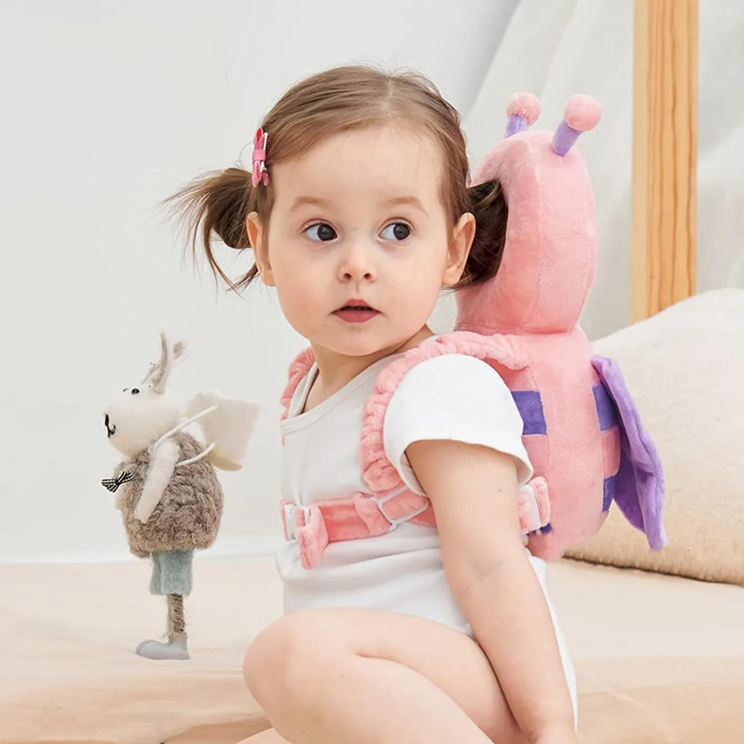 FGen Zaino Protezione Testa Bambino Farfalla 4-24 Mesi