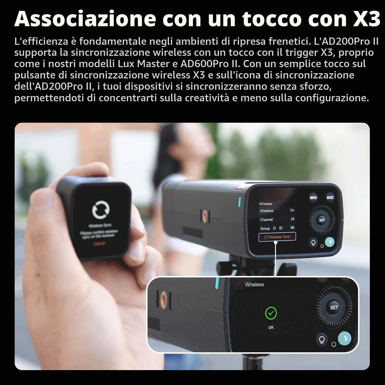 Godox AD200Pro II Flash TTL 200Ws Bicolore