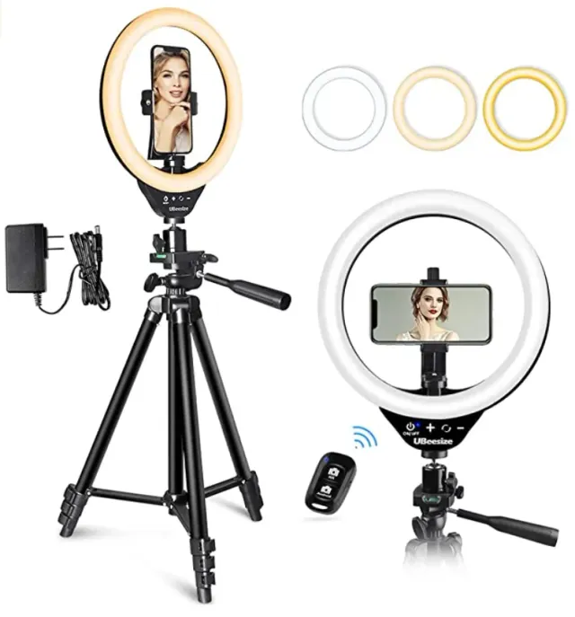 UBeesize Ring Light LED 10 pollici luce anulare con treppiede