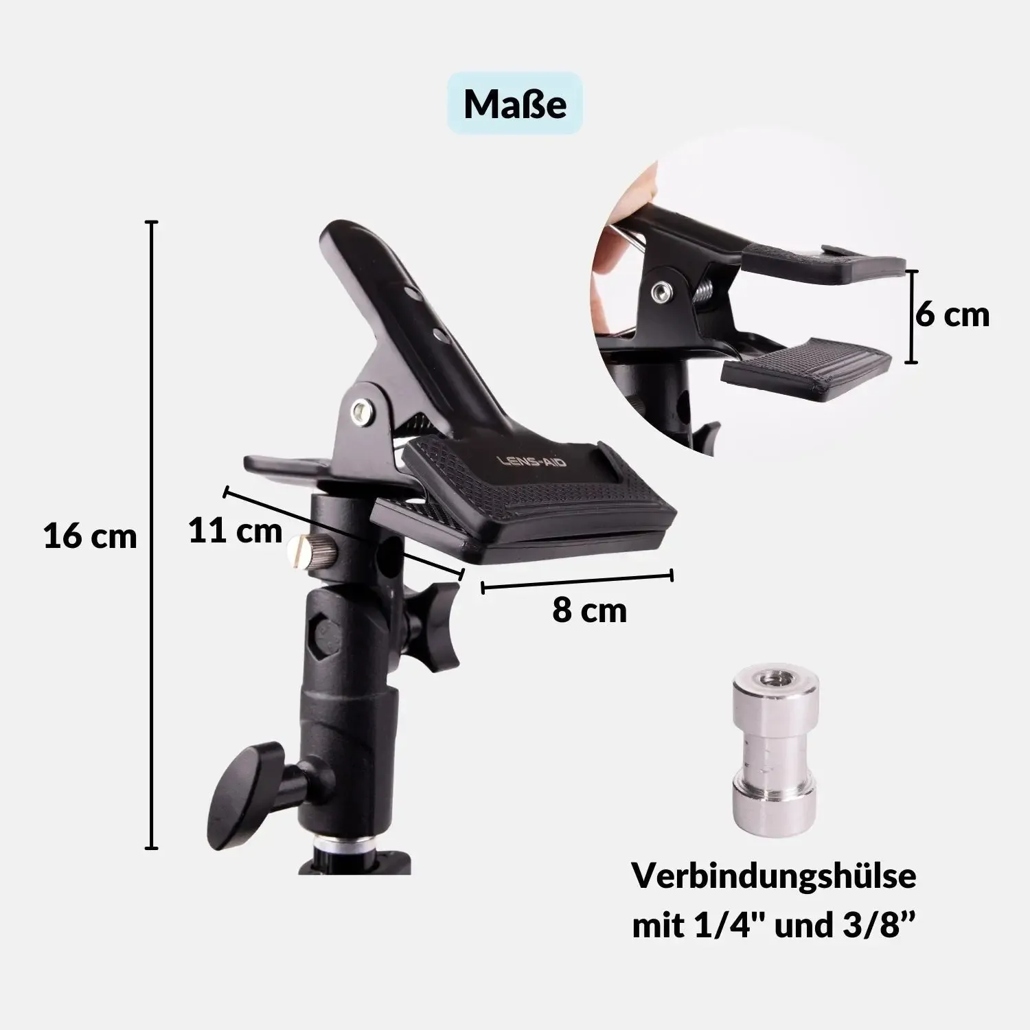 Lens-Aid morsetto metallo per riflettori e fondali