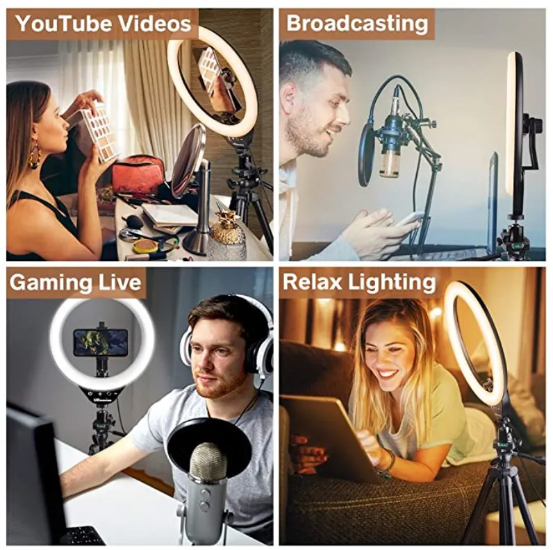 UBeesize Ring Light LED 10 pollici luce anulare con treppiede