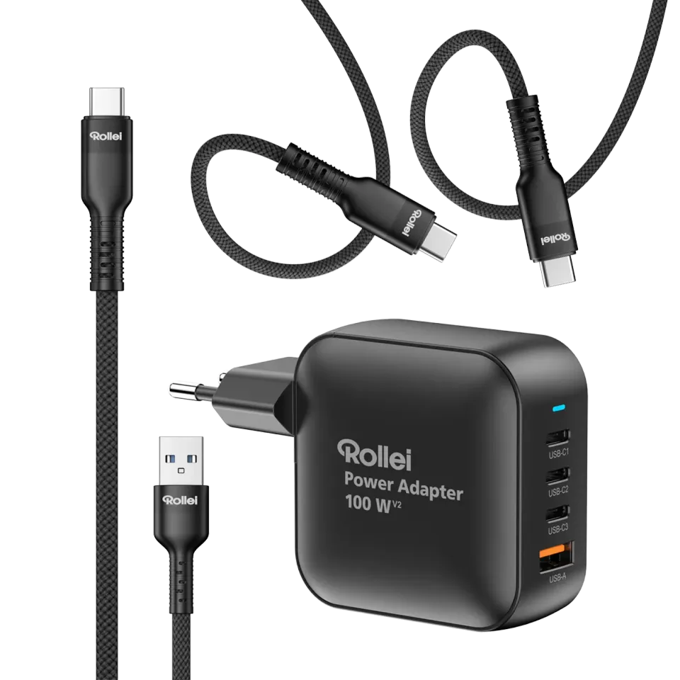 Rollei 100W caricabatterie USB-C USB-A rapido