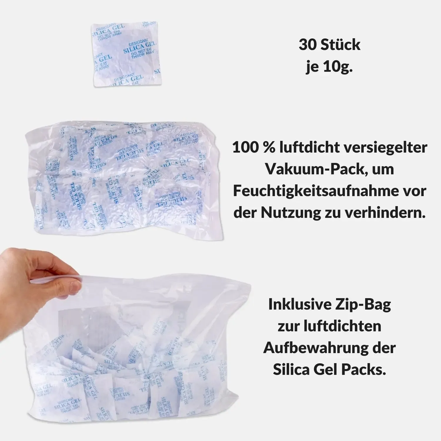 Lens-Aid Bustine Silica Gel 30 Pezzi 10g Antiumidità