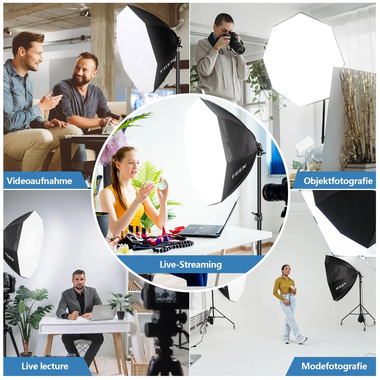 FGen Softbox 70cm kit studio 2x120W 3000-6500K