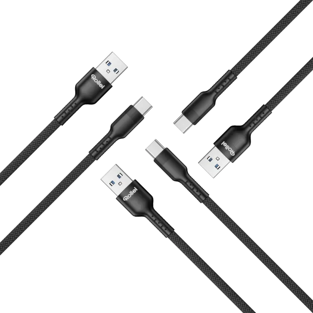 Rollei Cavi USB-A USB-C 1,2m 10Gbps 15W 3 pezzi nylon