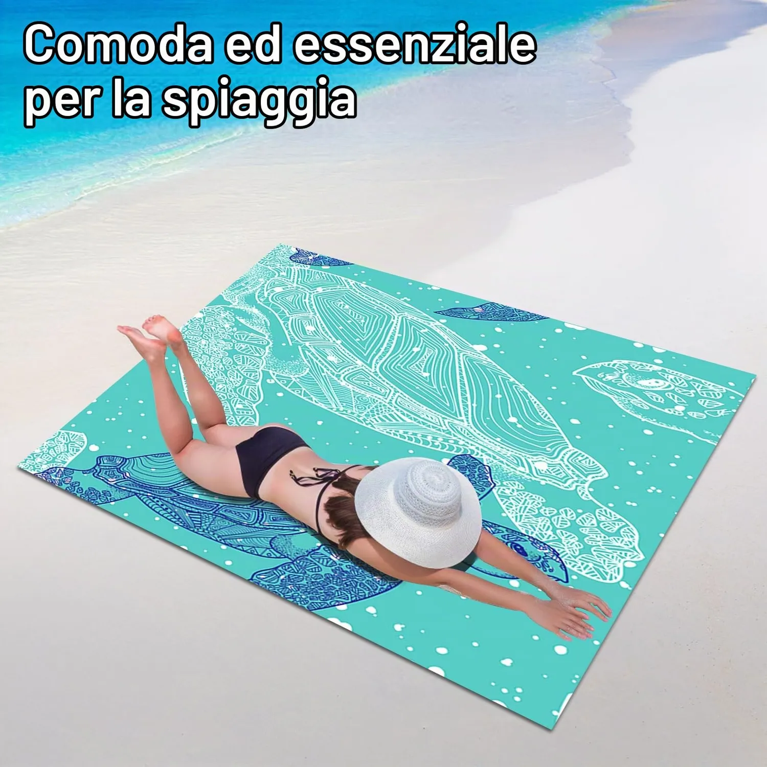 FGen coperta spiaggia impermeabile 200x210 cm antisabbia