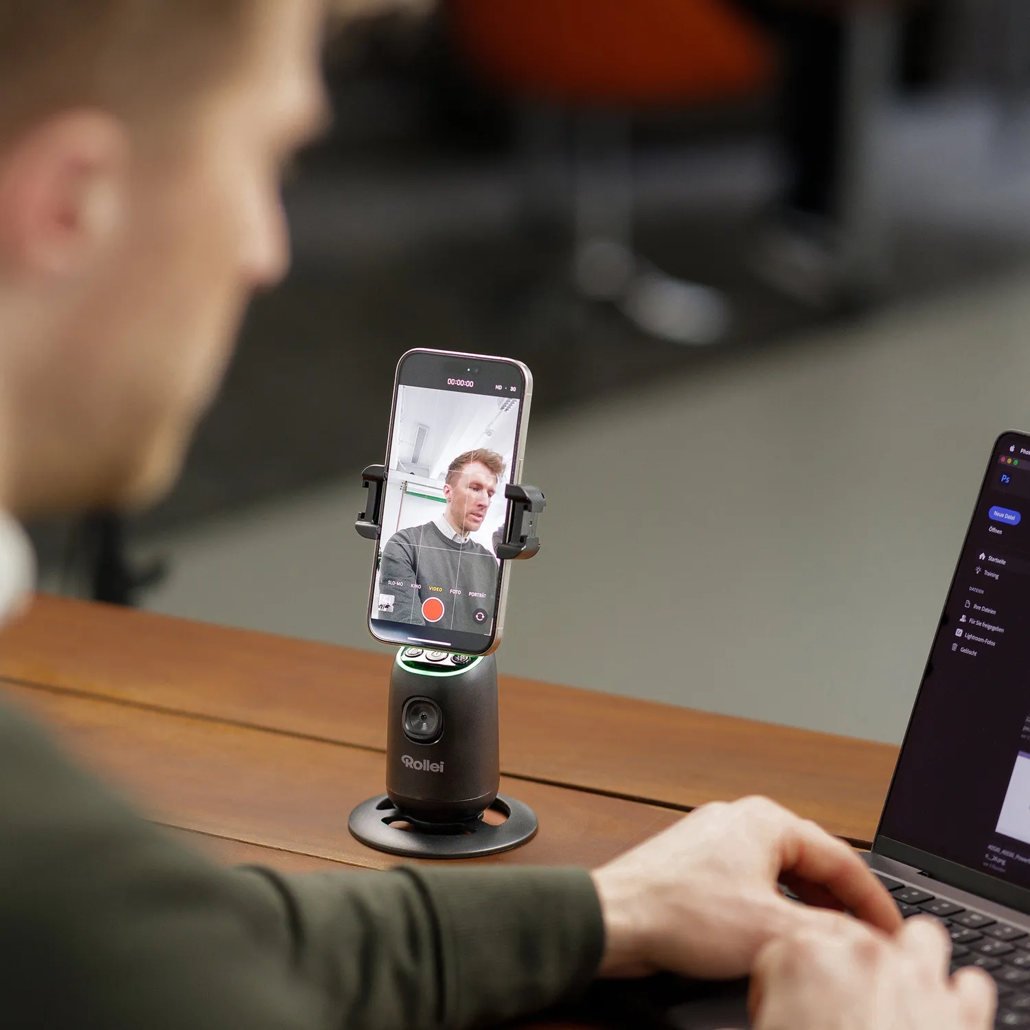 Rollei Easy Creator Desktop supporto smartphone AI tracking