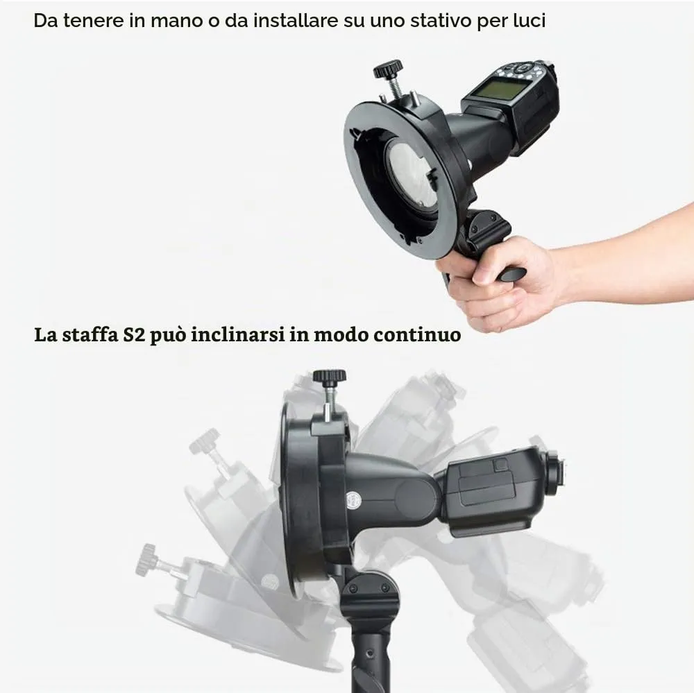 Godox S2 Staffa Bowens per Speedlite e Modificatori