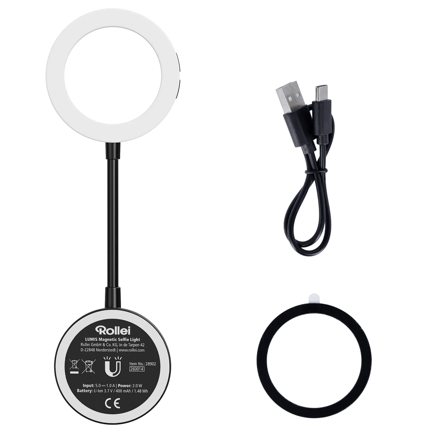 Rollei LUMIS luce anulare LED magnetica selfie