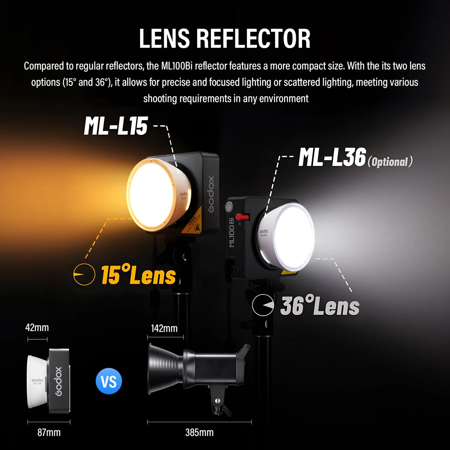 Godox ML100Bi luce video LED 100W bicolore nera