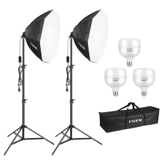 FGen kit studio 2 softbox ottagonali 135W 5500K