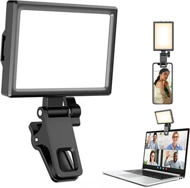 UBeesize luce video LED ricaricabile 3000K-6500K con clip