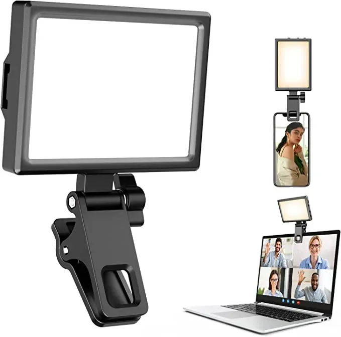 UBeesize luce video LED ricaricabile 3000K-6500K con clip