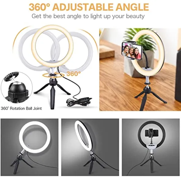 UBeesize 10 ring light treppiede 3 colori