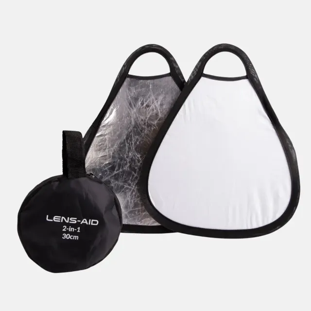 LENS-AID riflettore pieghevole 30 cm bianco argento