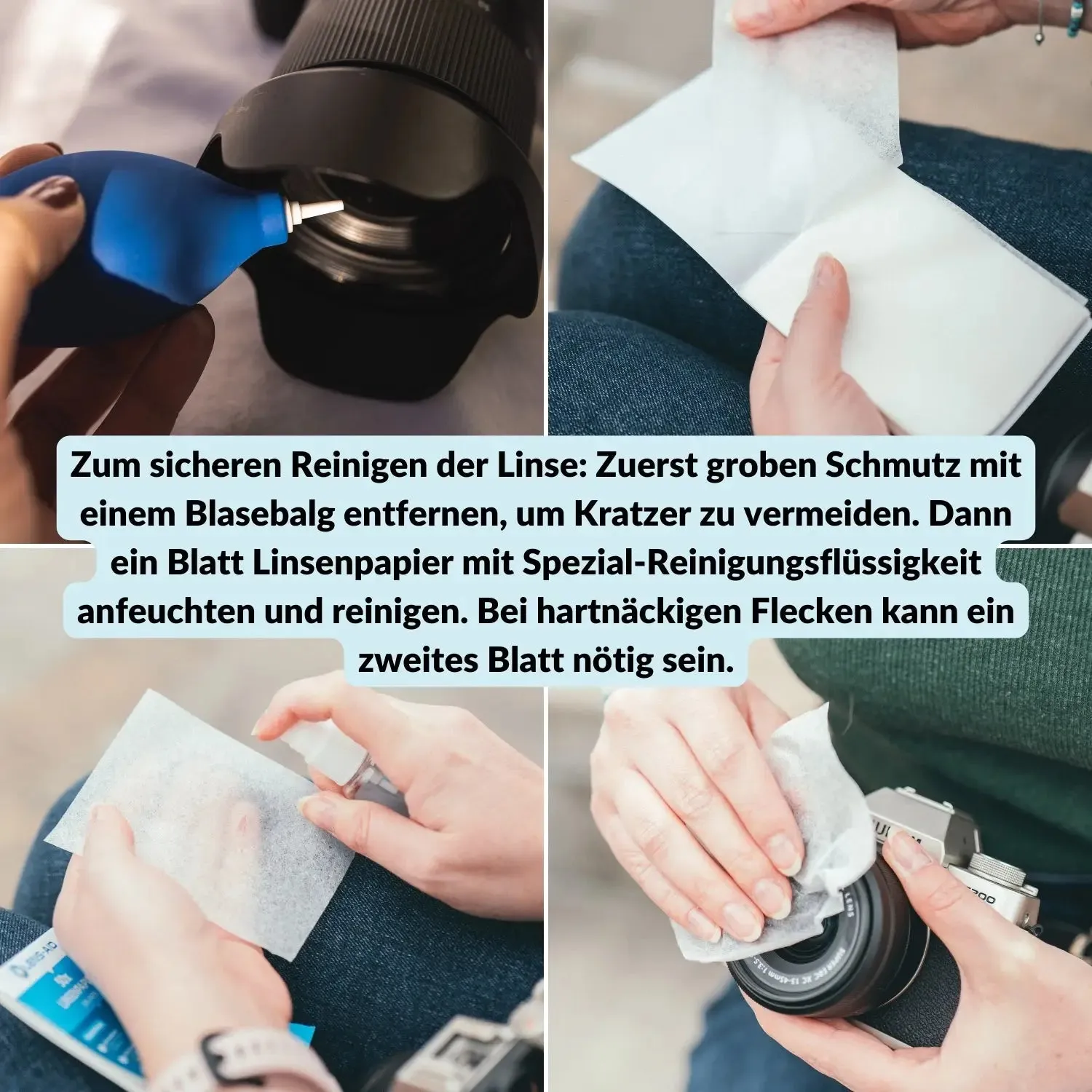 LENS-AID carta pulizia lenti 200 fogli resistente