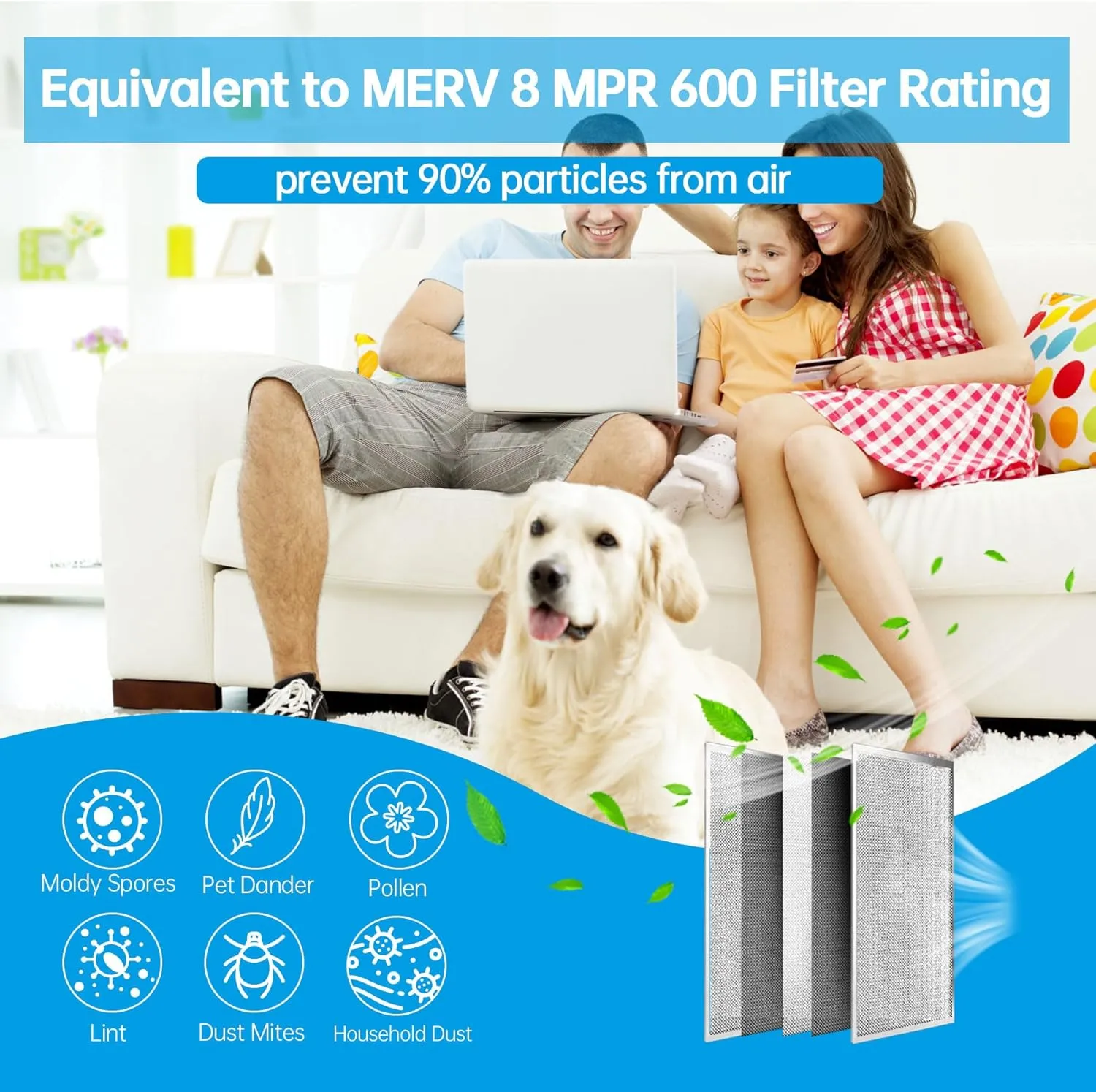UBeesize Filtro Aria Elettrostatico Lavabile MERV 8 Riutilizzabile