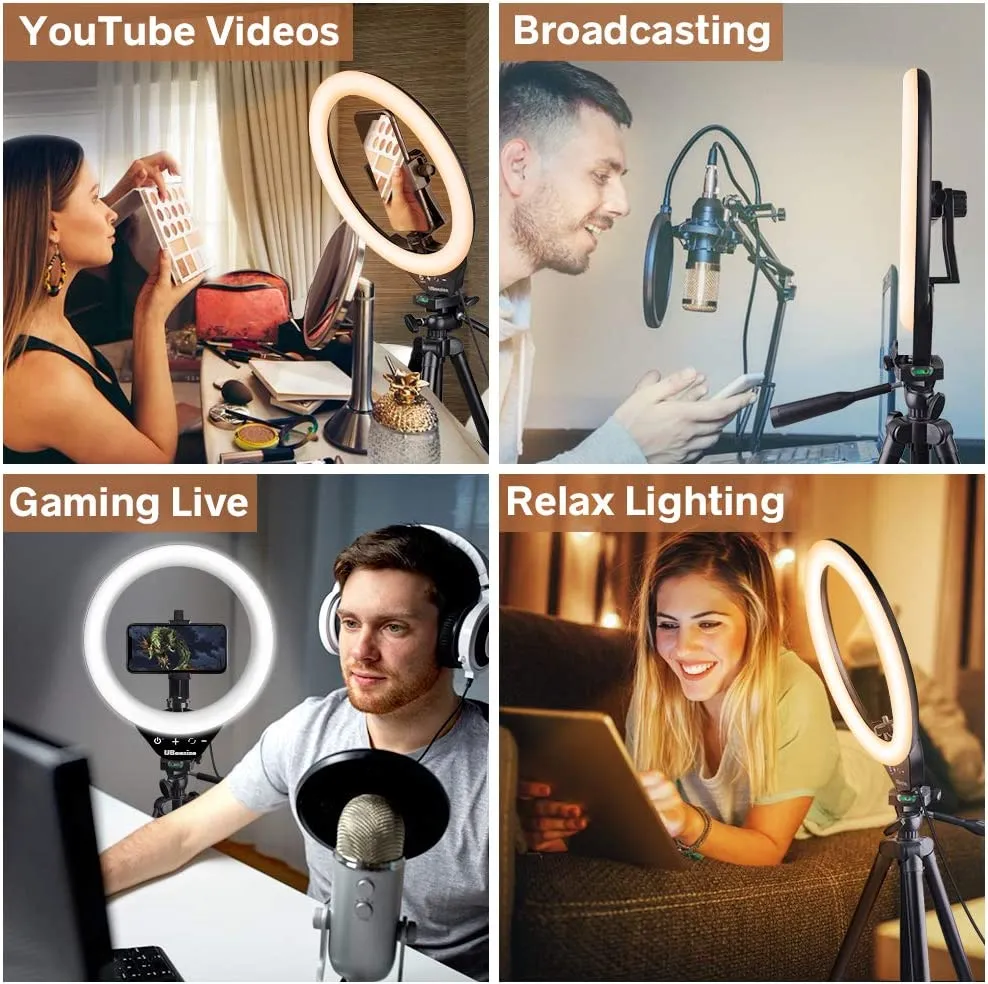 UBeesize 10 ring light stativo alimentatore
