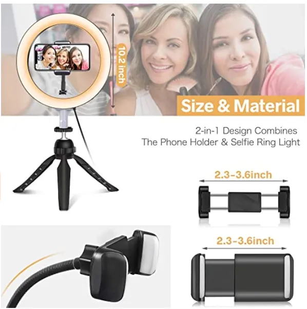 UBeesize 10 ring light treppiede 3 colori