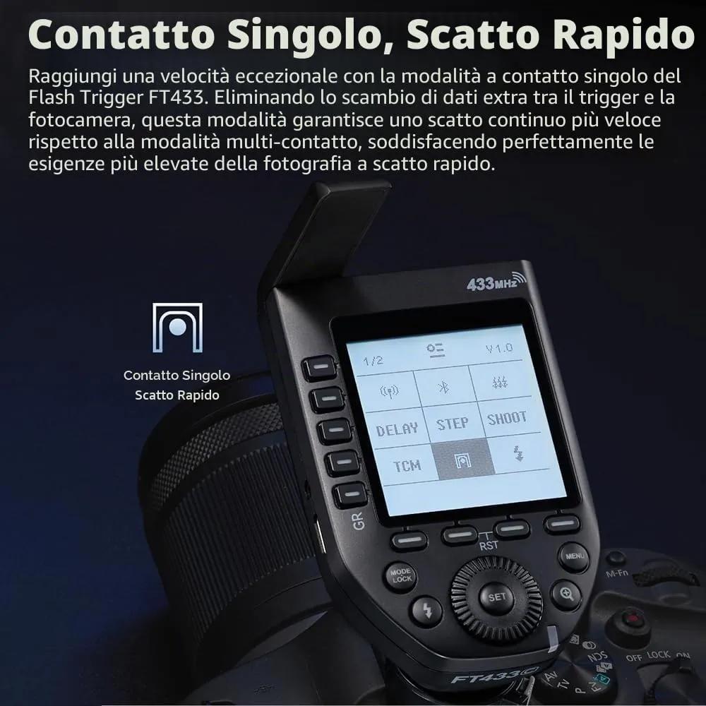 Godox FT433-S trigger flash TTL per Sony 433 MHz HSS