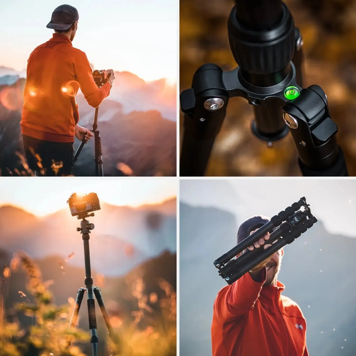 LENS-AID Treppiede Carbonio 160cm 8kg 4-in-1 Compatto
