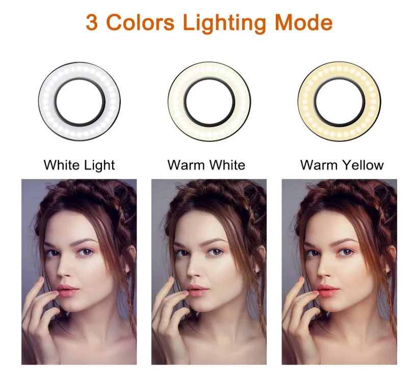 UBeesize Selfie Ring Light anulare con braccio flessibile USB