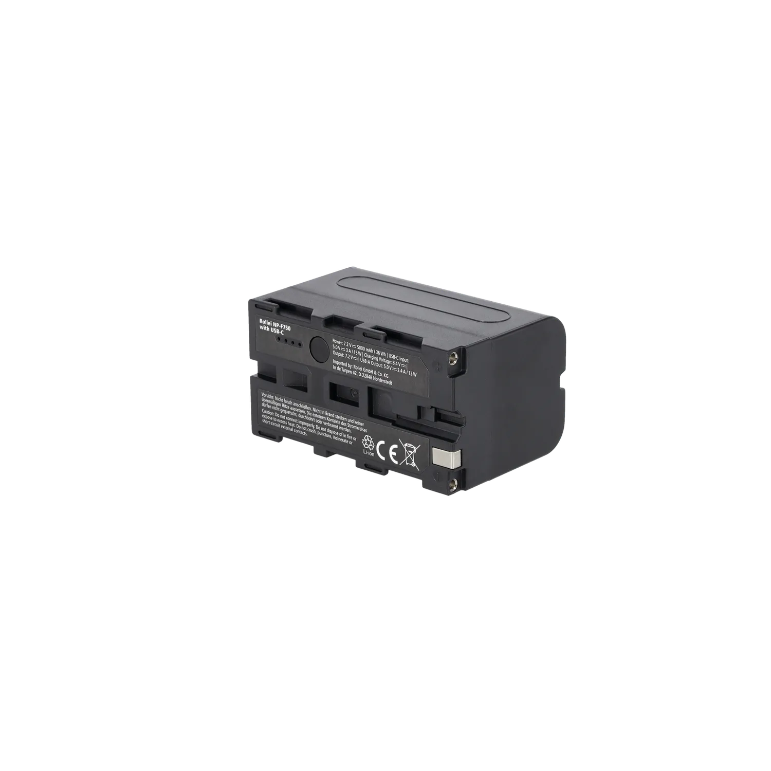 Rollei NP-F550 batteria USB-C ricaricabile