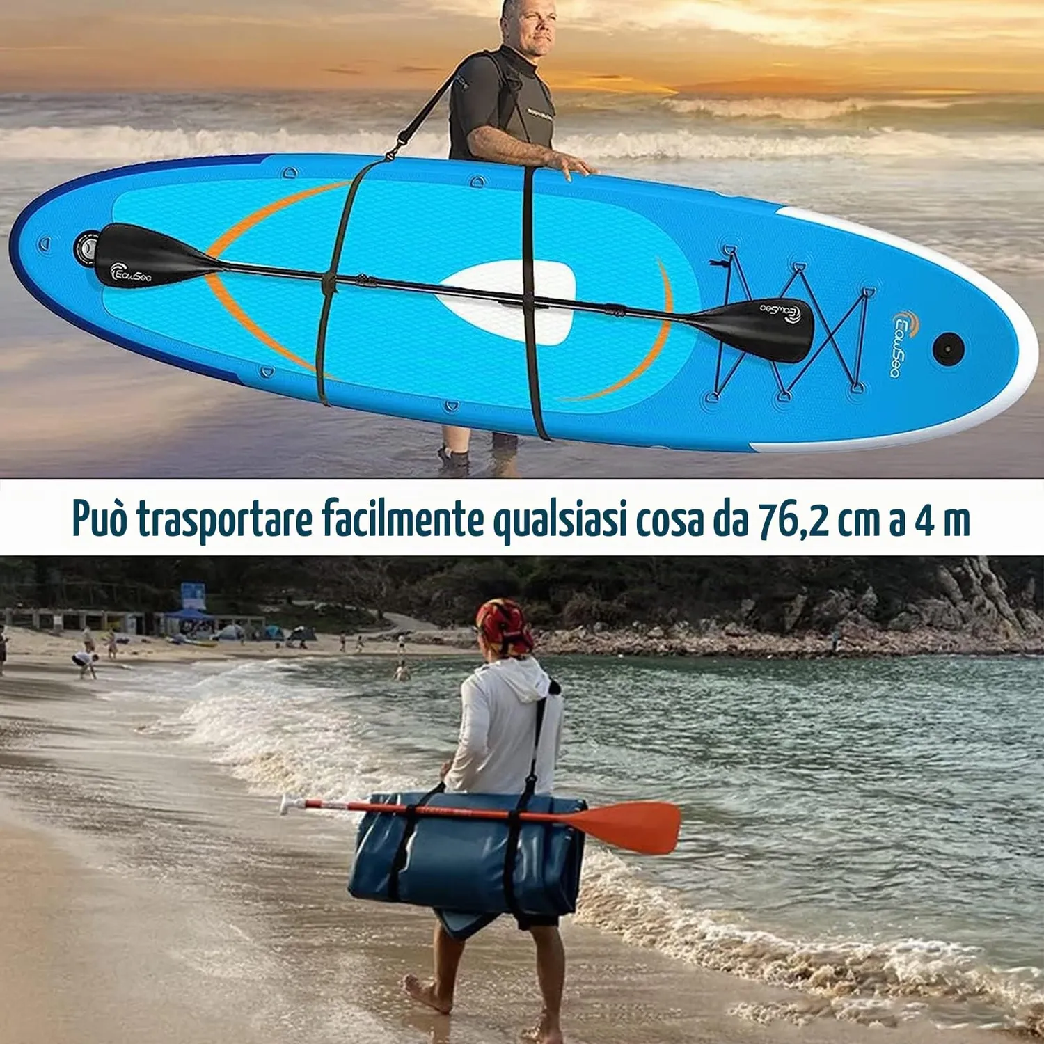 FGen Tracolla SUP surf tavola regolabile nera