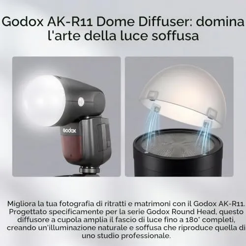 Godox AK-R11 Diffusore a Cupola per Flash V1 180°