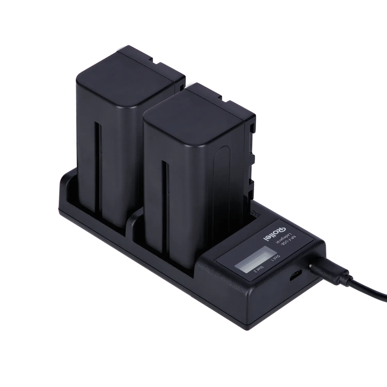 Rollei NP-F caricabatterie doppio USB-C per batterie video