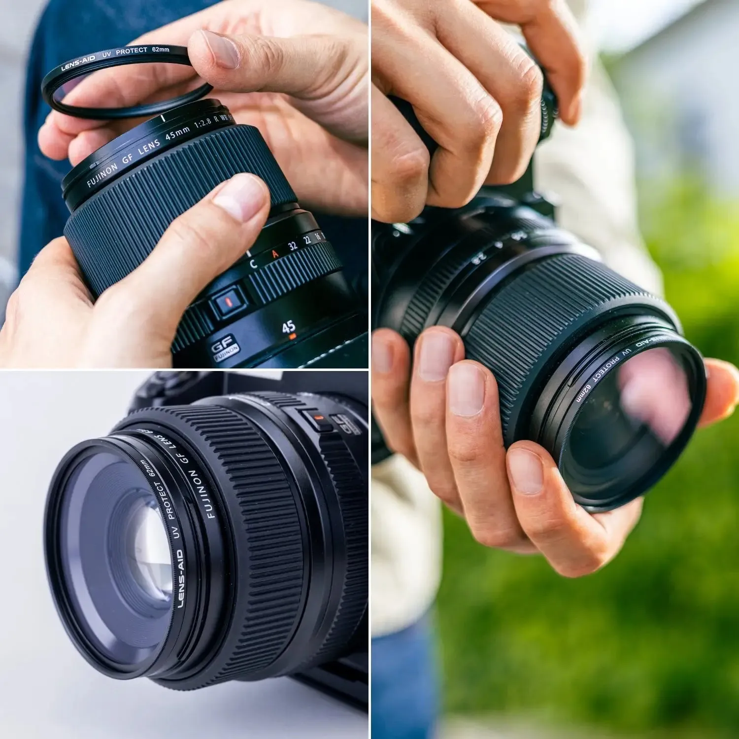 LENS-AID Filtro Lenti UV Protezione alluminio CNC