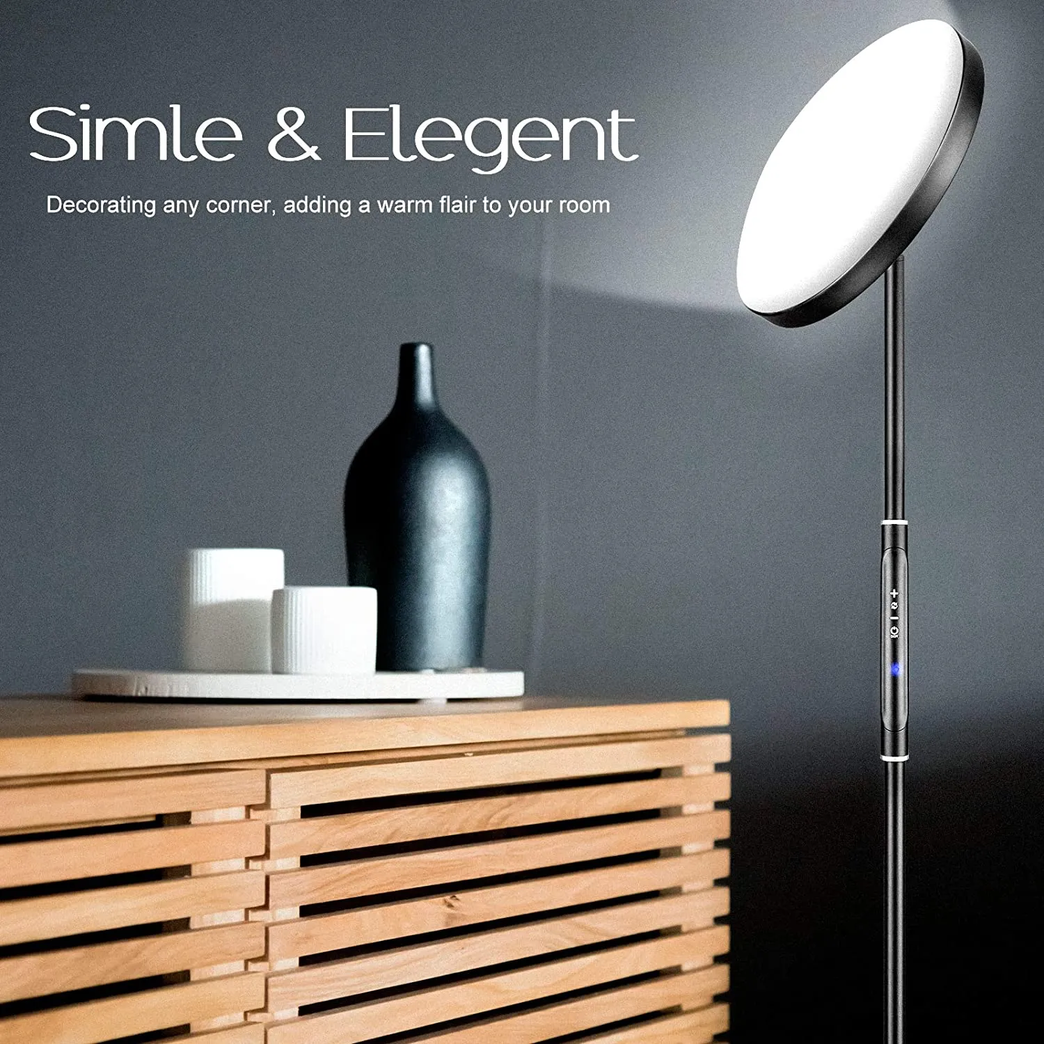 UBeesize Lampada da Terra LED Dimmerabile con telecomando