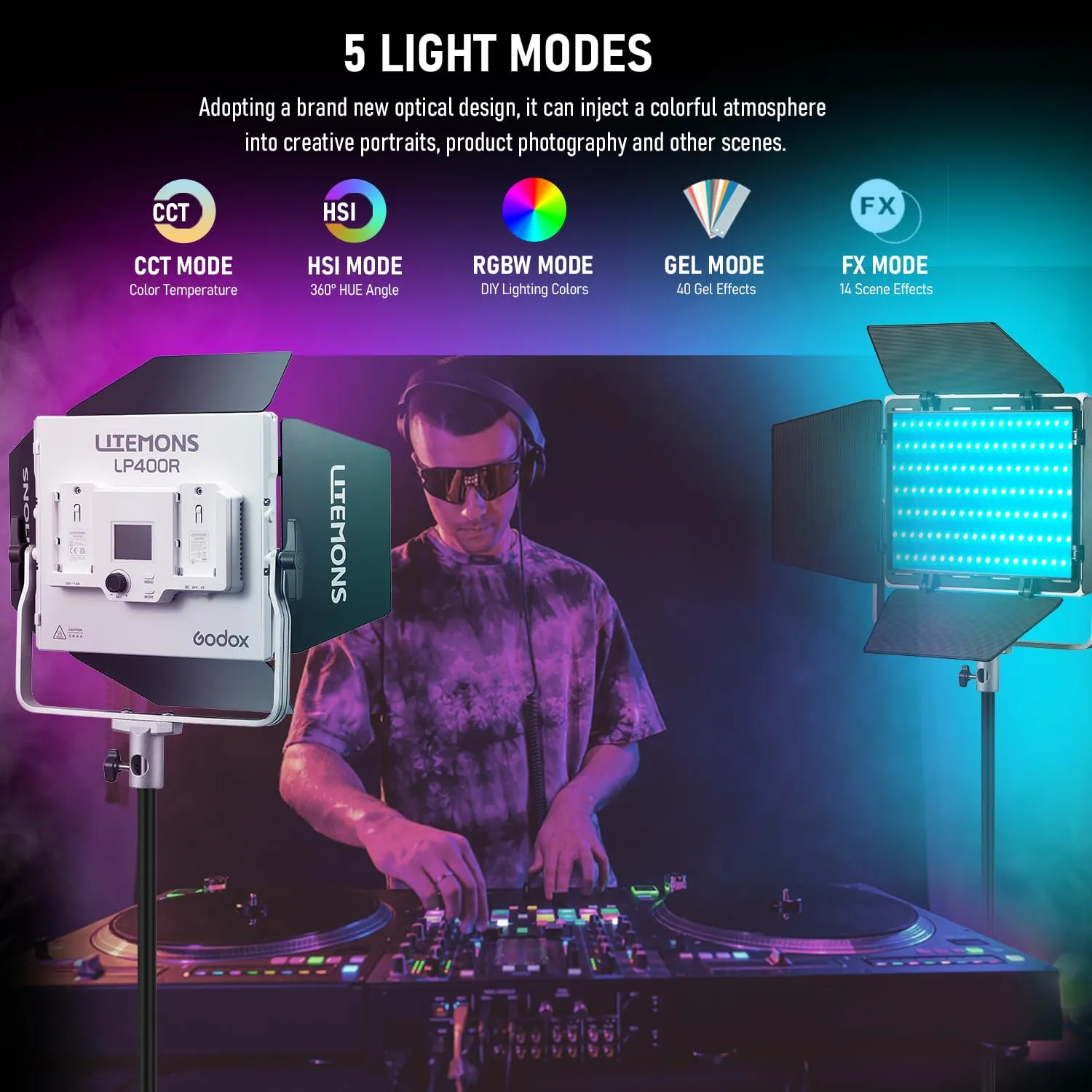Godox LP400R pannello LED RGB 2 pezzi 1800-10000K