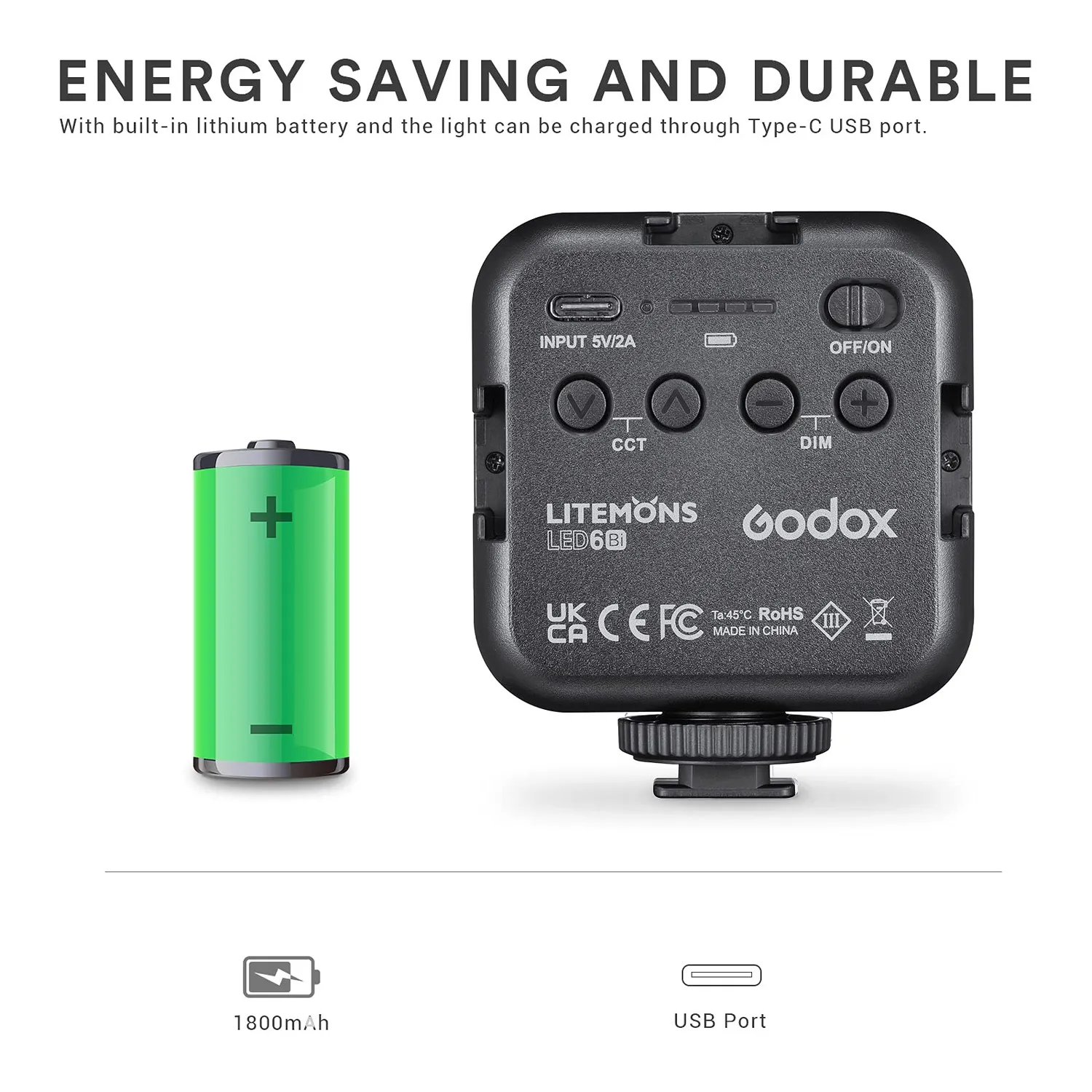 Godox Litemons LED6Bi luce video LED bicolore 3200-6500K